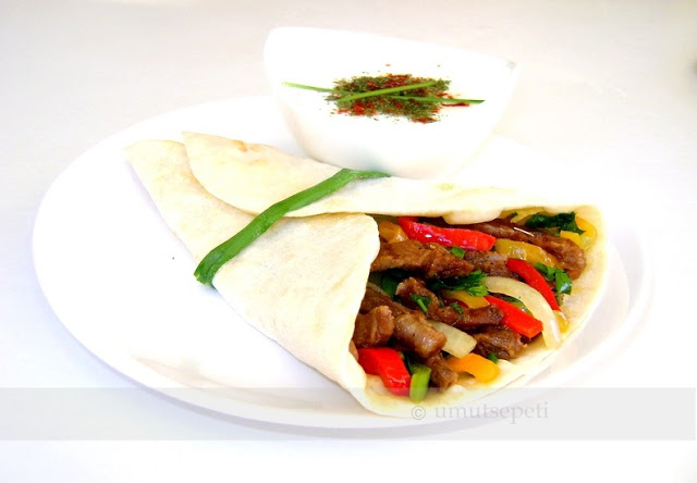 Fajita tarifi dürüm kebap,etli dürüm,