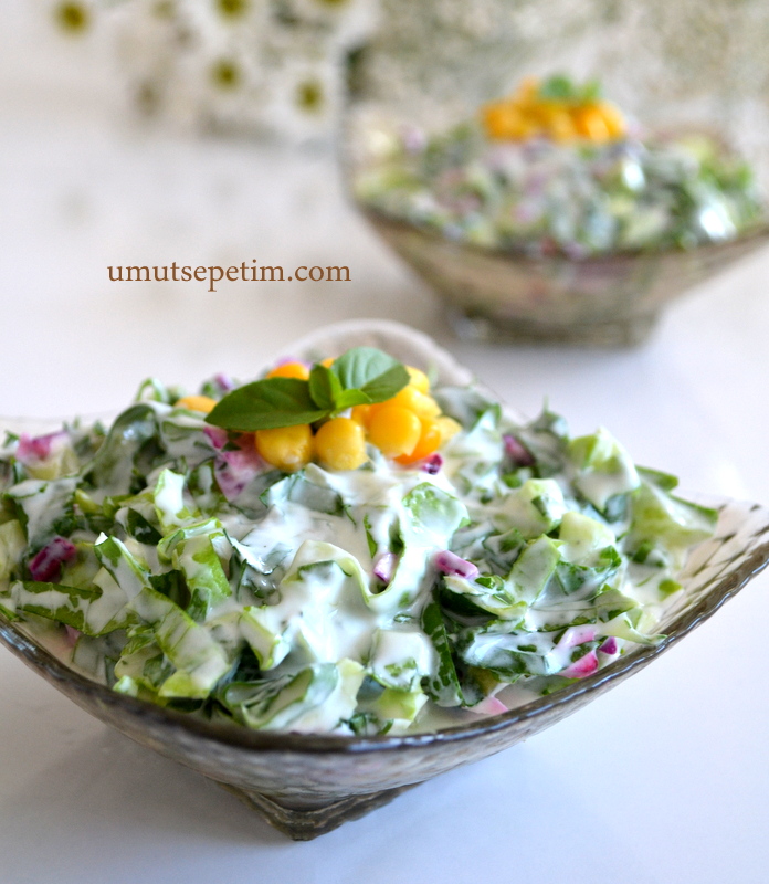 Marul salatası tarifi yoğurtlu marul salatası